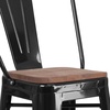 image:imageFlash Furniture Lily 30 High Red Metal Barstool with Back and Wood Seat Pack of 1Black