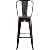 image:imageFlash Furniture Lily 30 High Red Metal Barstool with Back and Wood Seat Pack of 1Blackantique Gold