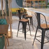 image:imageFlash Furniture Lily 30 High Red Metal Barstool with Back and Wood Seat Pack of 1Blackantique Gold