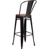 image:imageFlash Furniture Lily 30 High Red Metal Barstool with Back and Wood Seat Pack of 1Blackantique Gold