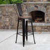 image:imageFlash Furniture Lily 30 High Red Metal Barstool with Back and Wood Seat Pack of 1Blackantique Gold
