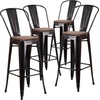 image:imageFlash Furniture Lily 30 High Red Metal Barstool with Back and Wood Seat Pack of 1Blackantique Gold