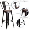 image:imageFlash Furniture Lily 30 High Red Metal Barstool with Back and Wood Seat Pack of 1Blackantique Gold