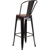 image:imageFlash Furniture Lily 30 High Red Metal Barstool with Back and Wood Seat Pack of 1Blackantique Gold