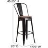 image:imageFlash Furniture Lily 30 High Red Metal Barstool with Back and Wood Seat Pack of 1Blackantique Gold