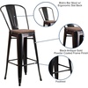 image:imageFlash Furniture Lily 30 High Red Metal Barstool with Back and Wood Seat Pack of 1Blackantique Gold