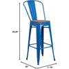 image:imageFlash Furniture Lily 30 High Red Metal Barstool with Back and Wood Seat Pack of 1Blue