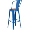 image:imageFlash Furniture Lily 30 High Red Metal Barstool with Back and Wood Seat Pack of 1Blue