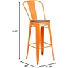 image:imageFlash Furniture Lily 30 High Red Metal Barstool with Back and Wood Seat Pack of 1Orange