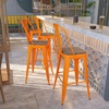 image:imageFlash Furniture Lily 30 High Red Metal Barstool with Back and Wood Seat Pack of 1Orange