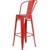 image:imageFlash Furniture Lily 30 High Red Metal Barstool with Back and Wood Seat Pack of 1Red