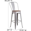 image:imageFlash Furniture Lily 30 High Red Metal Barstool with Back and Wood Seat Pack of 1Silver