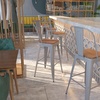 image:imageFlash Furniture Lily 30 High Red Metal Barstool with Back and Wood Seat Pack of 1Silver