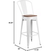 image:imageFlash Furniture Lily 30 High Red Metal Barstool with Back and Wood Seat Pack of 1White