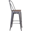 image:imageFlash Furniture Lily 30 High Red Metal Barstool with Back and Wood Seat Pack of 1White
