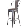 image:imageFlash Furniture Lily 30 High Red Metal Barstool with Back and Wood Seat Pack of 1White