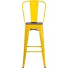 image:imageFlash Furniture Lily 30 High Red Metal Barstool with Back and Wood Seat Pack of 1Yellow