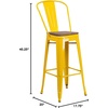 image:imageFlash Furniture Lily 30 High Red Metal Barstool with Back and Wood Seat Pack of 1Yellow