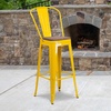 image:imageFlash Furniture Lily 30 High Red Metal Barstool with Back and Wood Seat Pack of 1Yellow