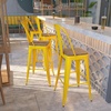 image:imageFlash Furniture Lily 30 High Red Metal Barstool with Back and Wood Seat Pack of 1Yellow