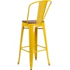image:imageFlash Furniture Lily 30 High Red Metal Barstool with Back and Wood Seat Pack of 1Yellow