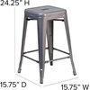 image:imageFlash Furniture Lincoln 24 High Backless Clear Coated Metal Indoor Counter Height Stool with Square SeatSet of 1