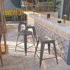 image:imageFlash Furniture Lincoln 24 High Backless Clear Coated Metal Indoor Counter Height Stool with Square SeatSet of 4