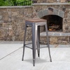 image:imageFlash Furniture Lincoln 30 High Backless Clear Coated Metal Barstool with Square Wood Seat1