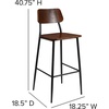 image:imageFlash Furniture Lincoln Industrial Barstool with Gunmetal Steel Frame and Rustic Wood Seat