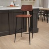 image:imageFlash Furniture Lincoln Industrial Barstool with Gunmetal Steel Frame and Rustic Wood Seat