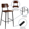 image:imageFlash Furniture Lincoln Industrial Barstool with Gunmetal Steel Frame and Rustic Wood Seat