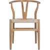 image:imageFlash Furniture Logan Commercial Wood Dining Chair YBack Style Stackable Design Solid Wood Frame Kraft Paper Seat Mortise and Tenon Set of 2 BlackNaturalOak FrameNatural Seat