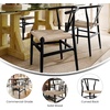 image:imageFlash Furniture Logan Commercial Wood Dining Chair YBack Style Stackable Design Solid Wood Frame Kraft Paper Seat Mortise and Tenon Set of 2 BlackNaturalBlack FrameNatural Seat
