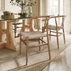 image:imageFlash Furniture Logan Commercial Wood Dining Chair YBack Style Stackable Design Solid Wood Frame Kraft Paper Seat Mortise and Tenon Set of 2 BlackNaturalOak FrameNatural Seat