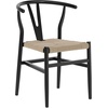 image:imageFlash Furniture Logan Commercial Wood Dining Chair YBack Style Stackable Design Solid Wood Frame Kraft Paper Seat Mortise and Tenon Set of 2 BlackNaturalBlack FrameNatural Seat