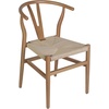 image:imageFlash Furniture Logan Commercial Wood Dining Chair YBack Style Stackable Design Solid Wood Frame Kraft Paper Seat Mortise and Tenon Set of 2 BlackNaturalOak FrameNatural Seat