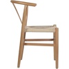 image:imageFlash Furniture Logan Commercial Wood Dining Chair YBack Style Stackable Design Solid Wood Frame Kraft Paper Seat Mortise and Tenon Set of 2 BlackNaturalOak FrameNatural Seat