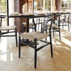 image:imageFlash Furniture Logan Commercial Wood Dining Chair YBack Style Stackable Design Solid Wood Frame Kraft Paper Seat Mortise and Tenon Set of 2 BlackNaturalBlack FrameNatural Seat