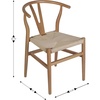 image:imageFlash Furniture Logan Commercial Wood Dining Chair YBack Style Stackable Design Solid Wood Frame Kraft Paper Seat Mortise and Tenon Set of 2 BlackNaturalOak FrameNatural Seat