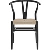 image:imageFlash Furniture Logan Commercial Wood Dining Chair YBack Style Stackable Design Solid Wood Frame Kraft Paper Seat Mortise and Tenon Set of 2 BlackNaturalBlack FrameNatural Seat