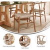 image:imageFlash Furniture Logan Commercial Wood Dining Chair YBack Style Stackable Design Solid Wood Frame Kraft Paper Seat Mortise and Tenon Set of 2 BlackNaturalOak FrameNatural Seat