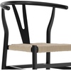 image:imageFlash Furniture Logan Commercial Wood Dining Chair YBack Style Stackable Design Solid Wood Frame Kraft Paper Seat Mortise and Tenon Set of 2 BlackNaturalBlack FrameNatural Seat