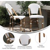 image:imageFlash Furniture Lourdes Commercial Grade Bistro Counter Height Stool Stackable IndoorOutdoor Dining Stool 26 High WhiteGray and Bamboo Finish Set of 2White  GrayNatural Frame