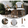 image:imageFlash Furniture Lourdes Commercial Grade Bistro Counter Height Stool Stackable IndoorOutdoor Dining Stool 26 High WhiteGray and Bamboo Finish Set of 2White  NavyNatural Frame