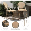 image:imageFlash Furniture Lourdes Commercial Grade Bistro Counter Height Stool Stackable IndoorOutdoor Dining Stool 26 High WhiteGray and Bamboo Finish Set of 2Natural  WhiteLight Natural Frame
