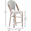 image:imageFlash Furniture Lourdes Commercial Grade Bistro Counter Height Stool Stackable IndoorOutdoor Dining Stool 26 High WhiteGray and Bamboo Finish Set of 2White  GrayNatural Frame