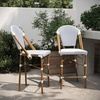 image:imageFlash Furniture Lourdes Commercial Grade Bistro Counter Height Stool Stackable IndoorOutdoor Dining Stool 26 High WhiteGray and Bamboo Finish Set of 2White  NavyNatural Frame