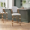 image:imageFlash Furniture Lourdes Commercial Grade Bistro Counter Height Stool Stackable IndoorOutdoor Dining Stool 26 High WhiteGray and Bamboo Finish Set of 2White  NavyNatural Frame