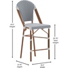 image:imageFlash Furniture Lourdes Commercial Grade Bistro Counter Height Stool Stackable IndoorOutdoor Dining Stool 26 High WhiteGray and Bamboo Finish Set of 2White  NavyNatural Frame