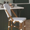 image:imageFlash Furniture Lourdes Commercial Grade Bistro Counter Height Stool Stackable IndoorOutdoor Dining Stool 26 High WhiteGray and Bamboo Finish Set of 2White  NavyNatural Frame